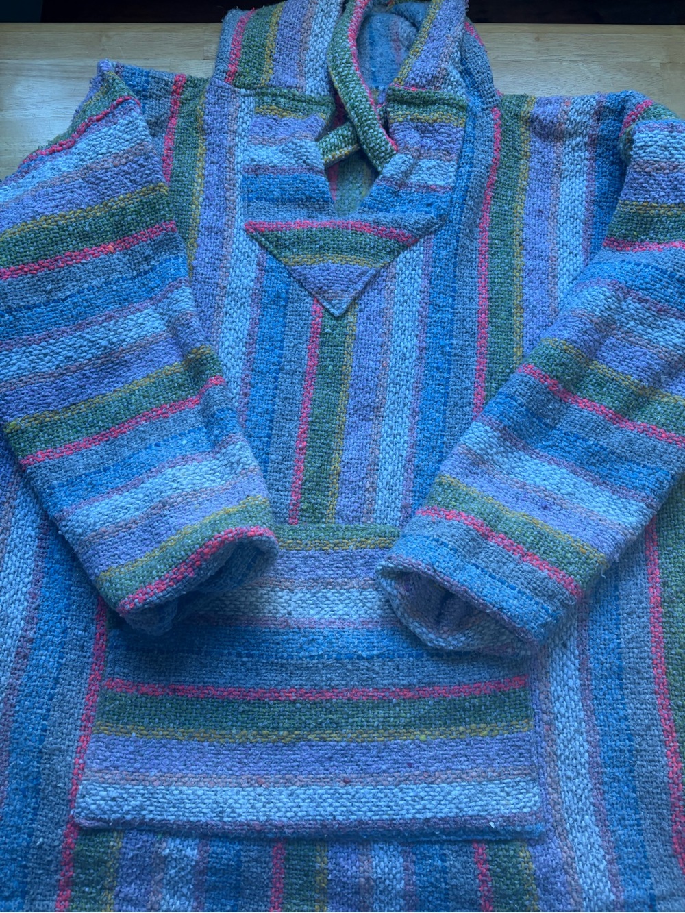 Women's Blue Striped Hooded Sweater - Casual Cozy Pullover